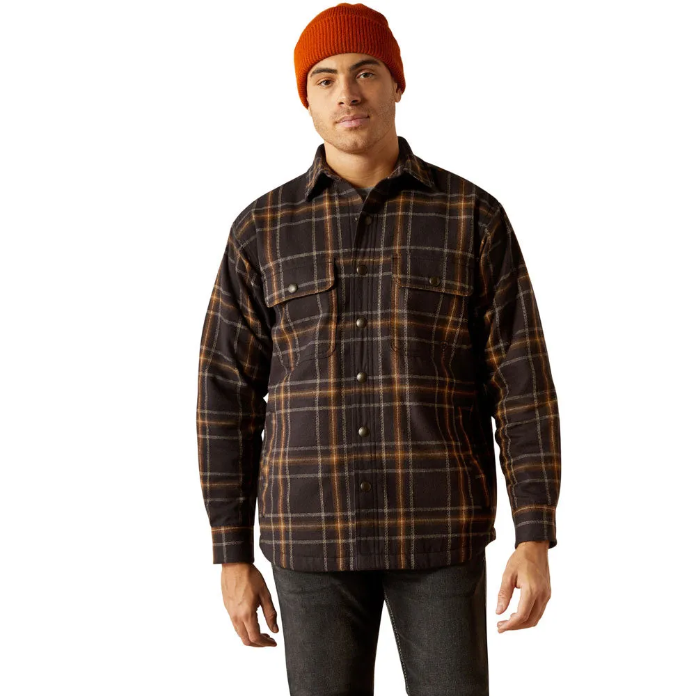 10053934 Ariat Men's Hawthorn Retro Shirt Jacket - Black Plaid