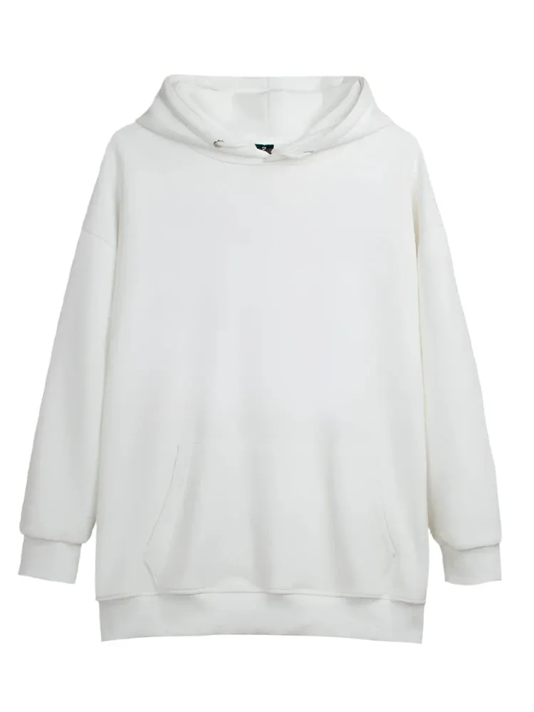 11 Colors Autumn Thin Simple Loose Hooded Hoodies Women Sweatshirts Female Pocket White Basic Solid Color Pullover S-3XL