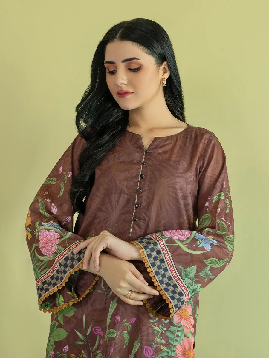 1pc - Stitched Basic Printed Lawn Shirt