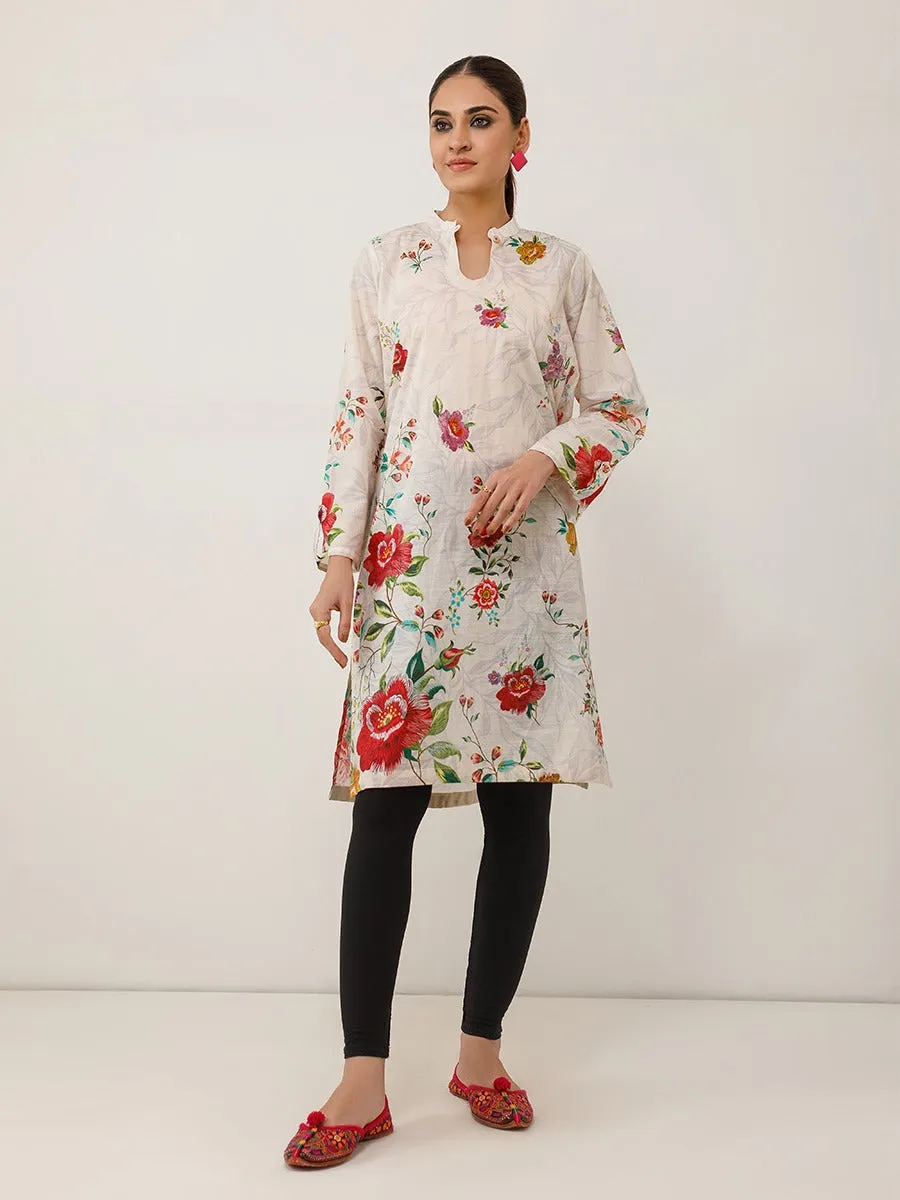 1pc - Stitched Basic Printed Lawn Shirt