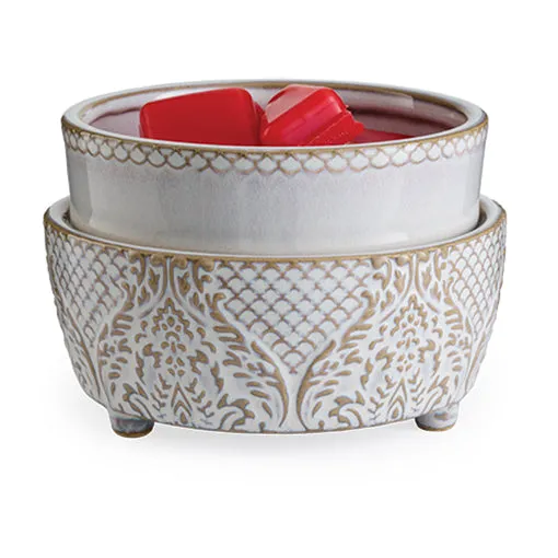 2 in 1 Vintage White Fragrance Wax Warmer CWDWH