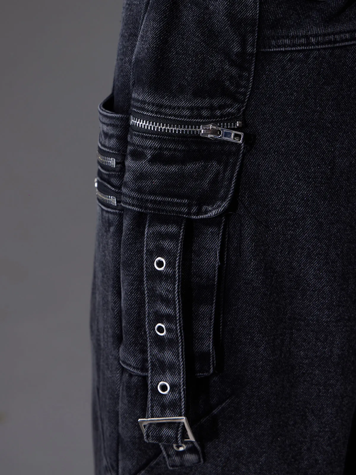 【24s June.】Patchwork Multi-pocket Cargo Jeans