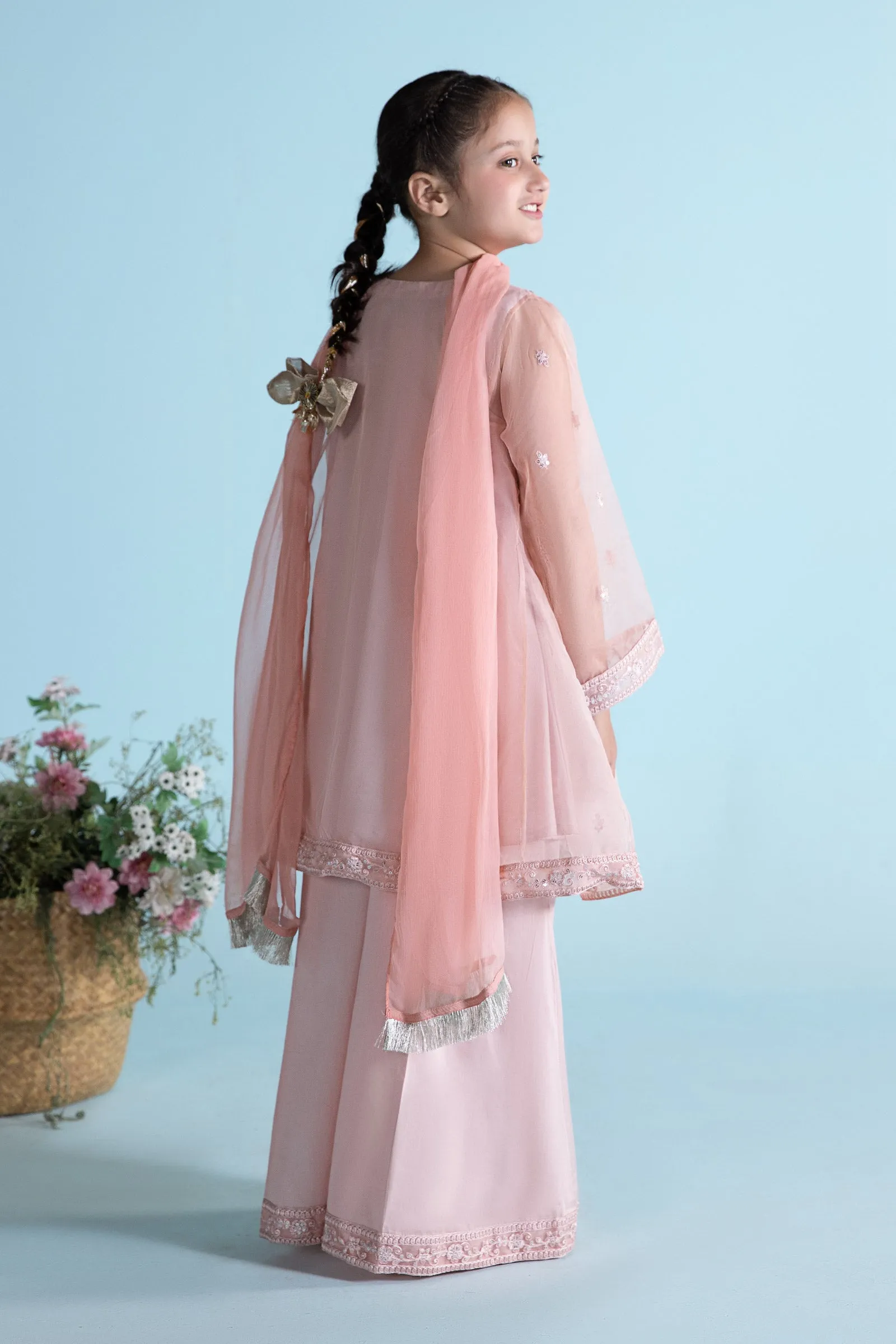 3 Piece Embroidered Organza Suit | MKS-EA24-25