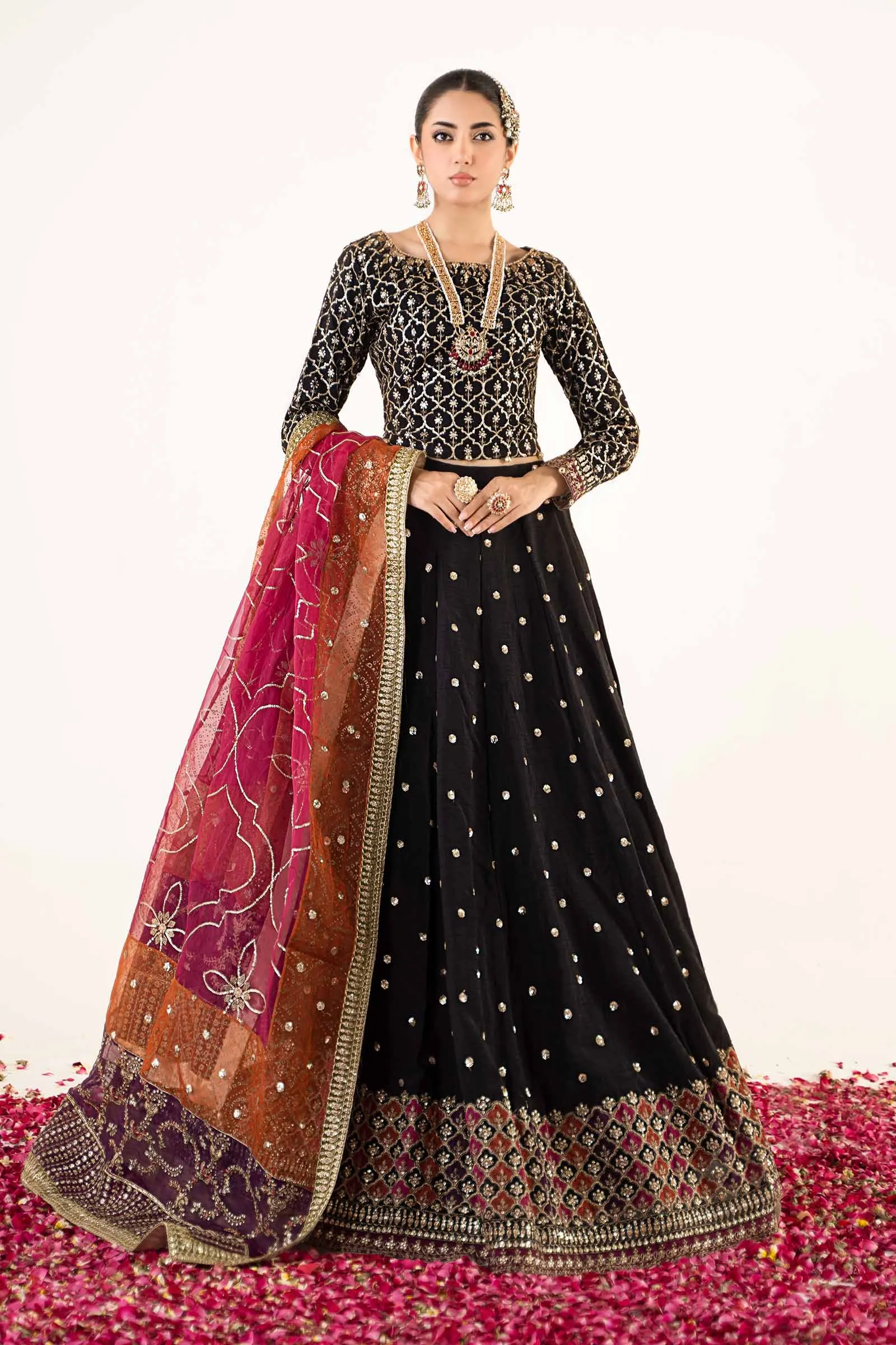 3 Piece Embroidered Raw Silk Suit | SF-EA24-04