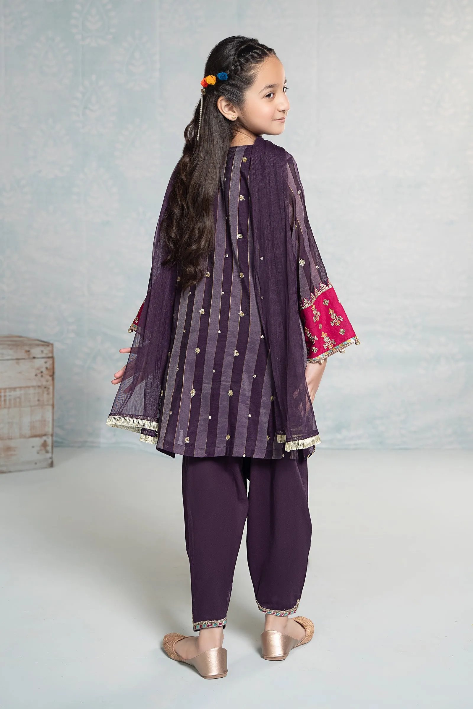 3 Piece Embroidered Yarn Dyed Suit | MKD-EF24-03