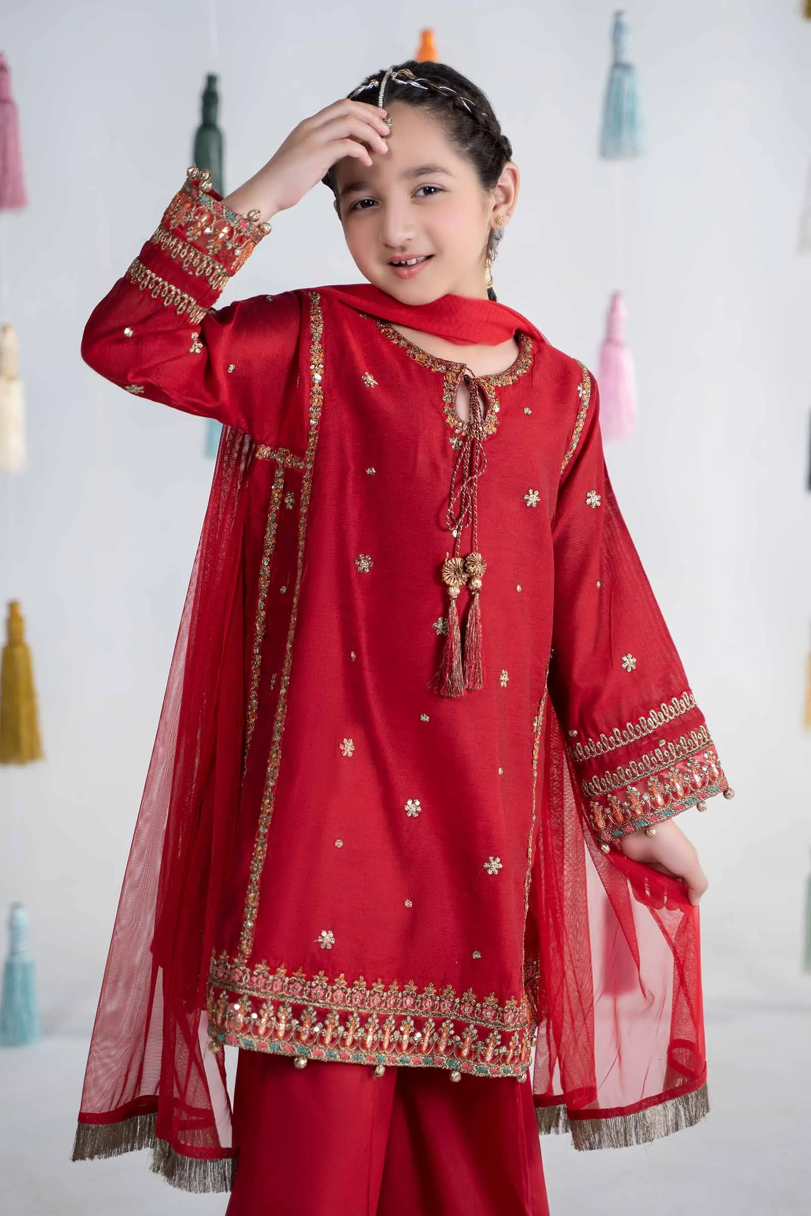 3 Piece Embroidered Yarn Dyed Suit | MKS-EA24-19