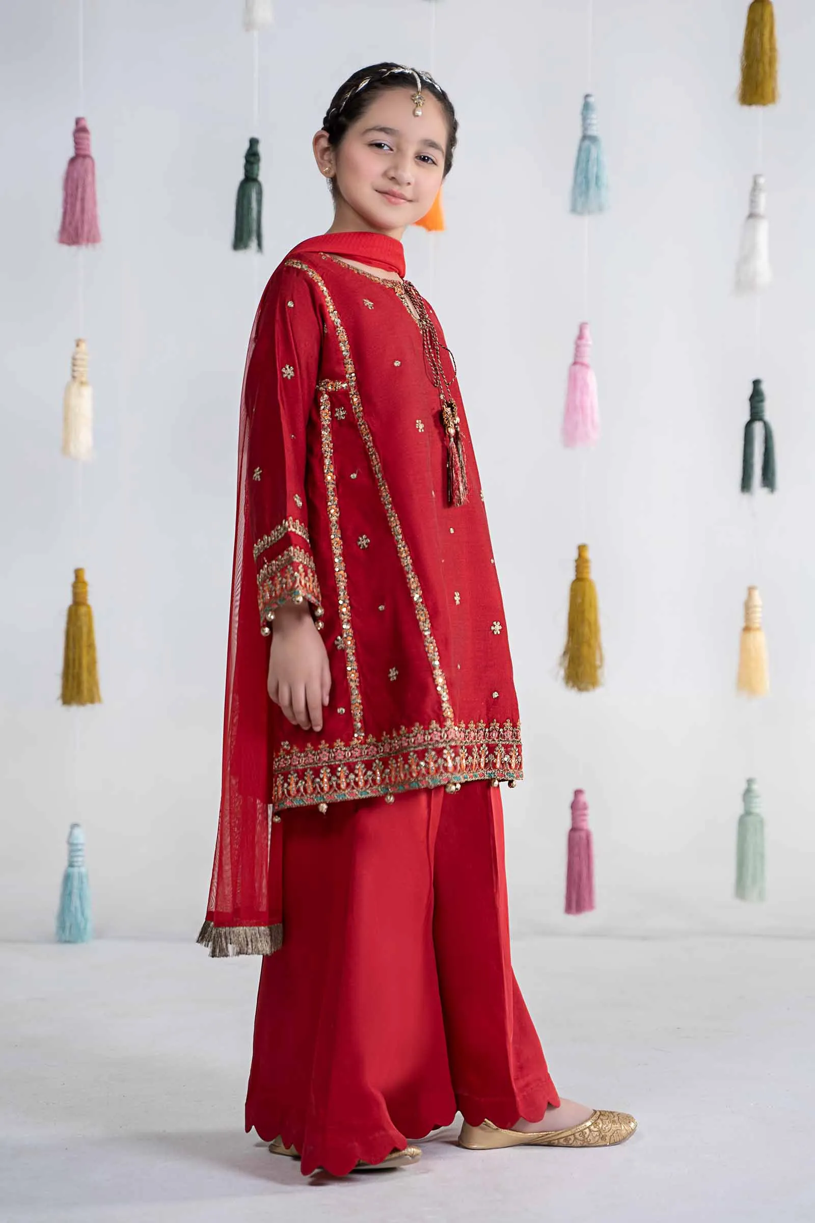 3 Piece Embroidered Yarn Dyed Suit | MKS-EA24-19