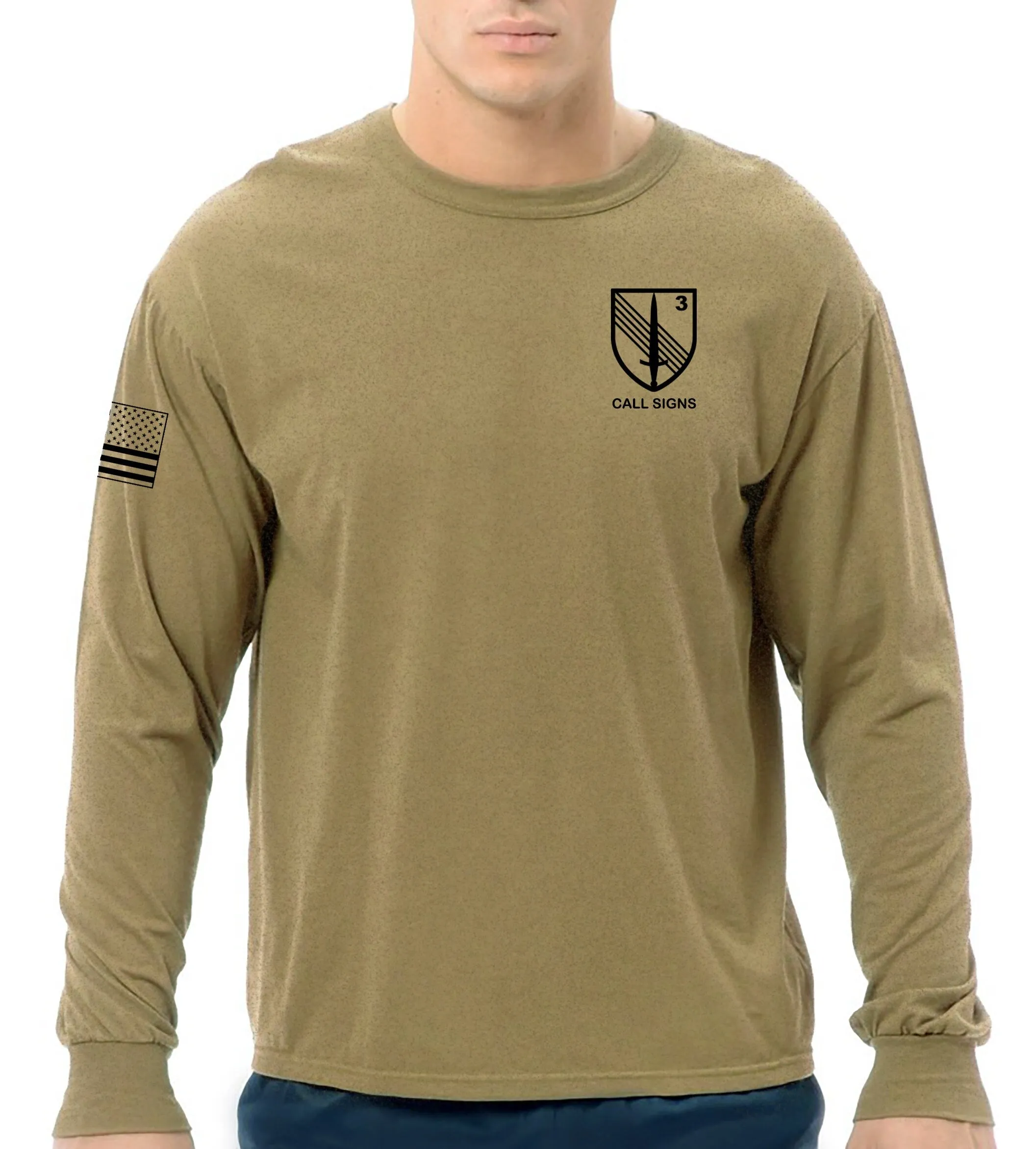 3rd SQDN Coyote Tan Long Sleeve Shirt. Not approved for PT. *FREE Liaison Pick-up for orders sent to Base only** No Free Shipping