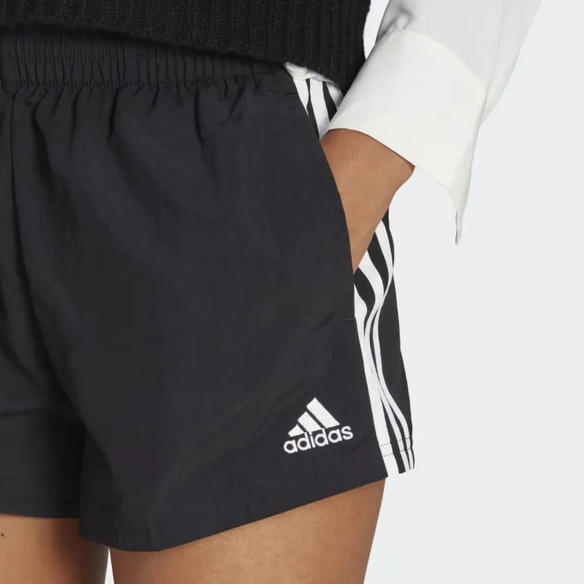 ADIDAS ESSENTIALS 3-STRIPES WOVEN SHORTS -BLACK