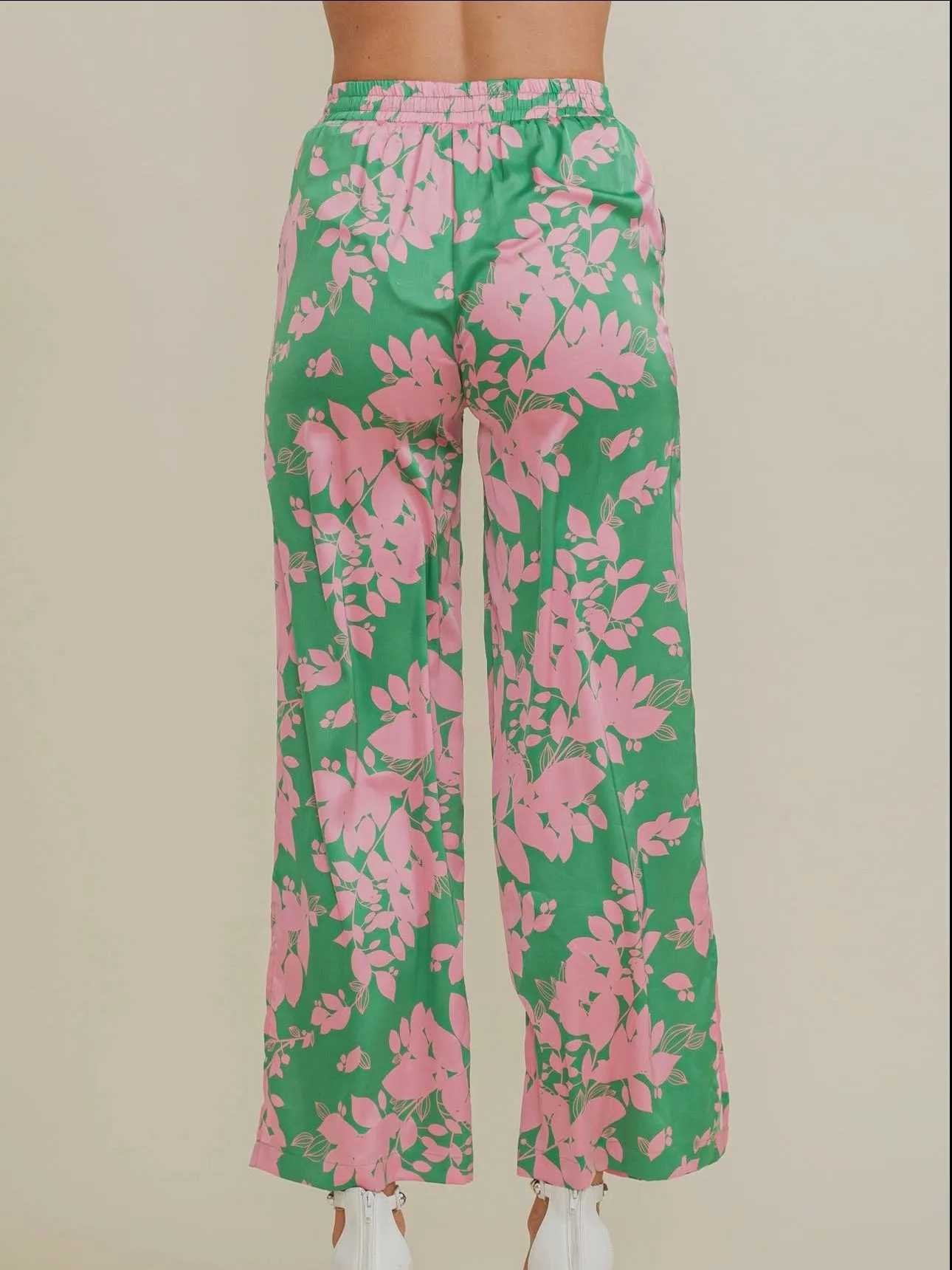 Adore You Floral Satin Pant | Part of Set