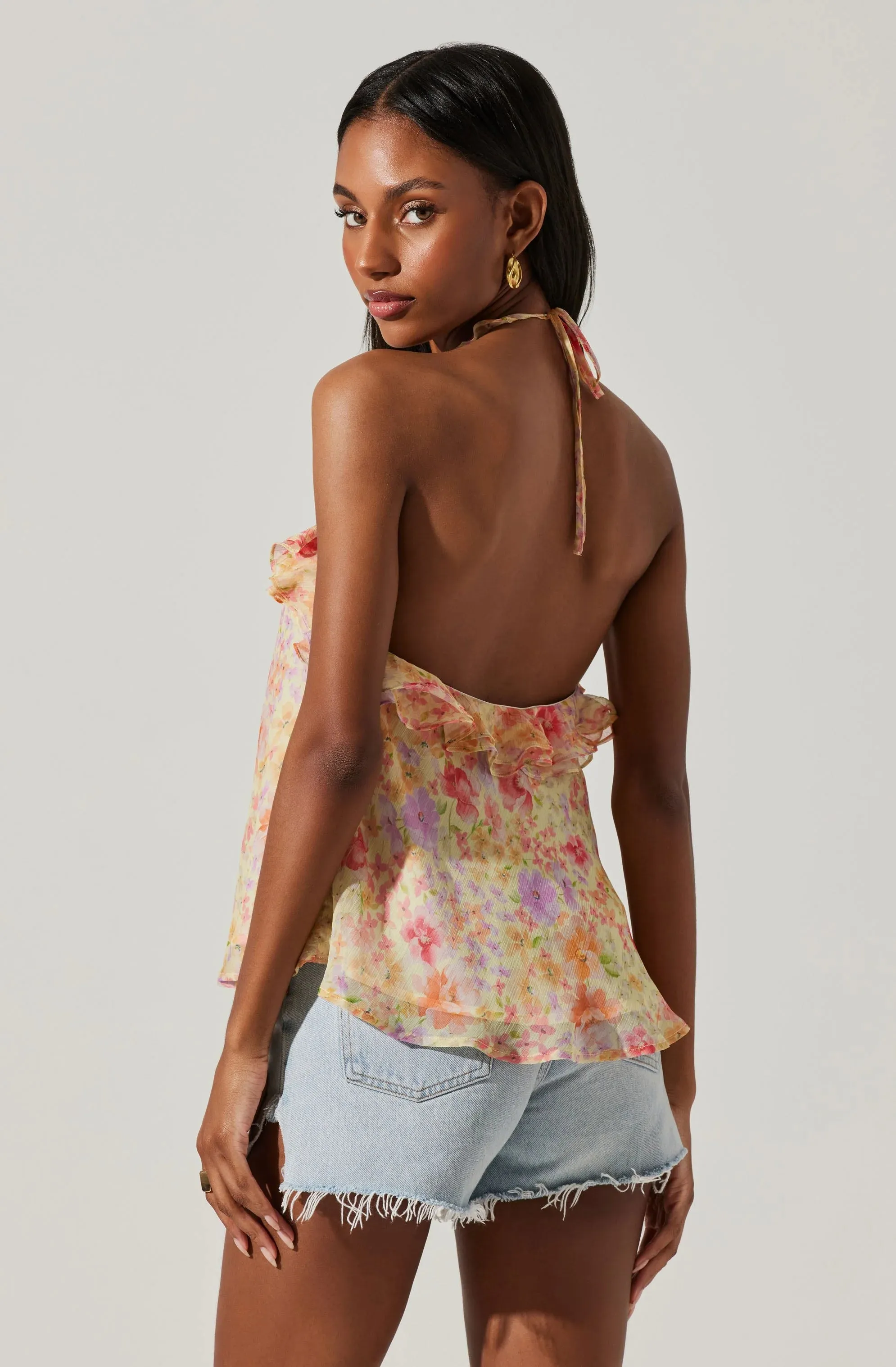 Alix Top Yellow Multi Floral