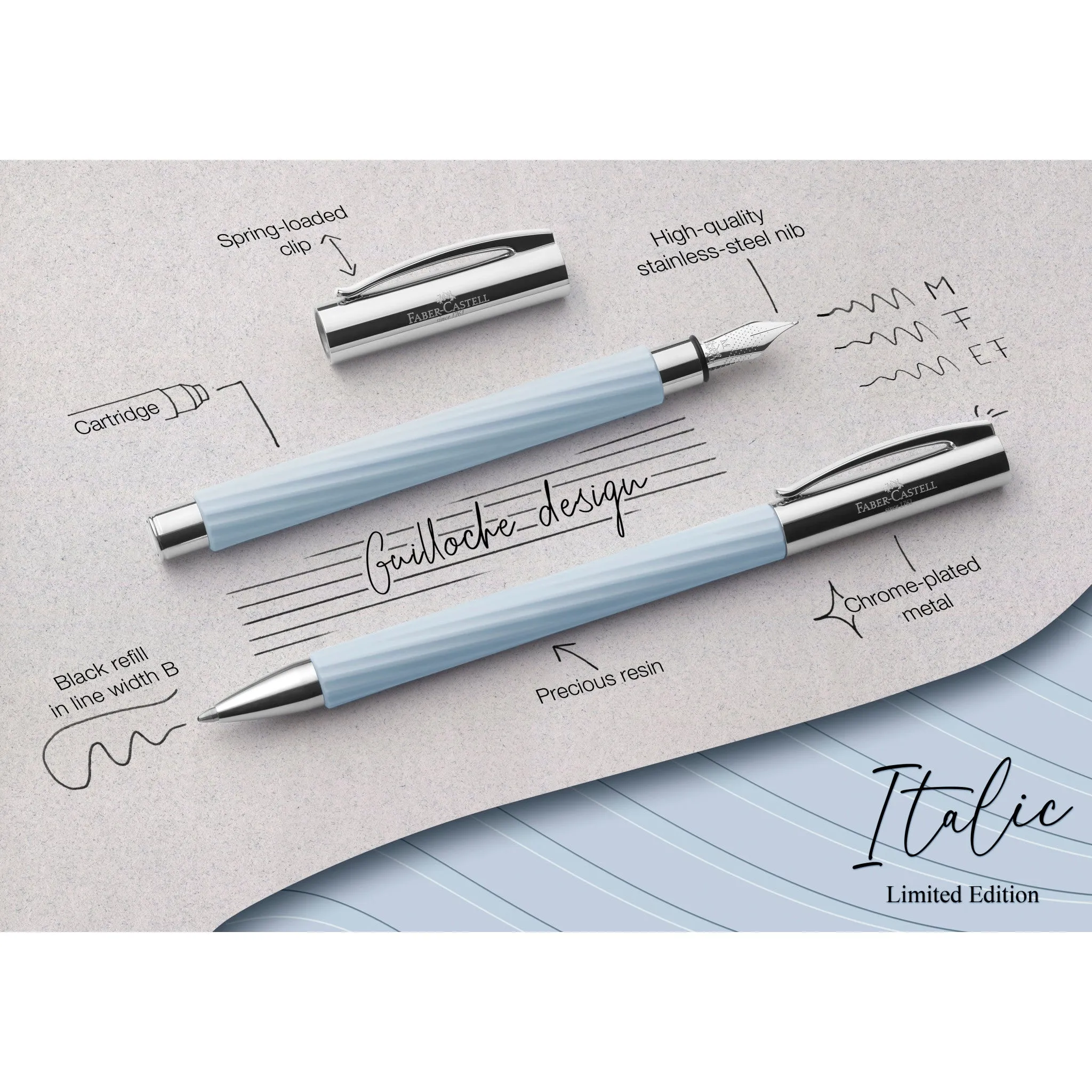 Ambition Ballpoint Pen, Italic Ice Blue - #147775