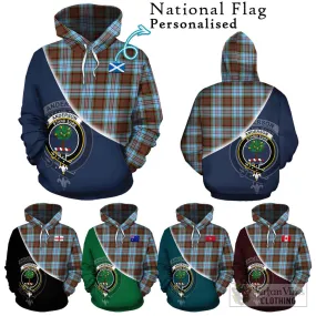 Anderson Ancient Tartan Hoodie with Personalised National Flag and Family Crest Half Style