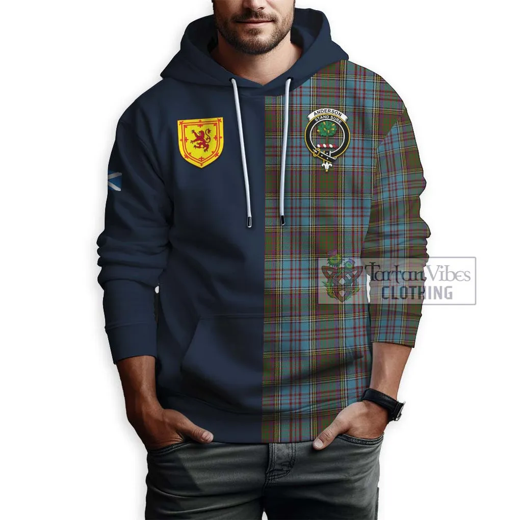 Anderson Tartan Hoodie Alba with Scottish Lion Royal Arm Half Style