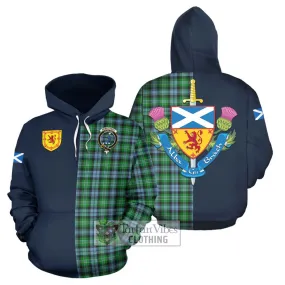 Arbuthnot Ancient Tartan Hoodie Alba with Scottish Lion Royal Arm Half Style