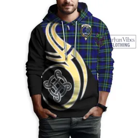 Arbuthnot Modern Tartan Hoodie with Family Crest and Celtic Symbol Style