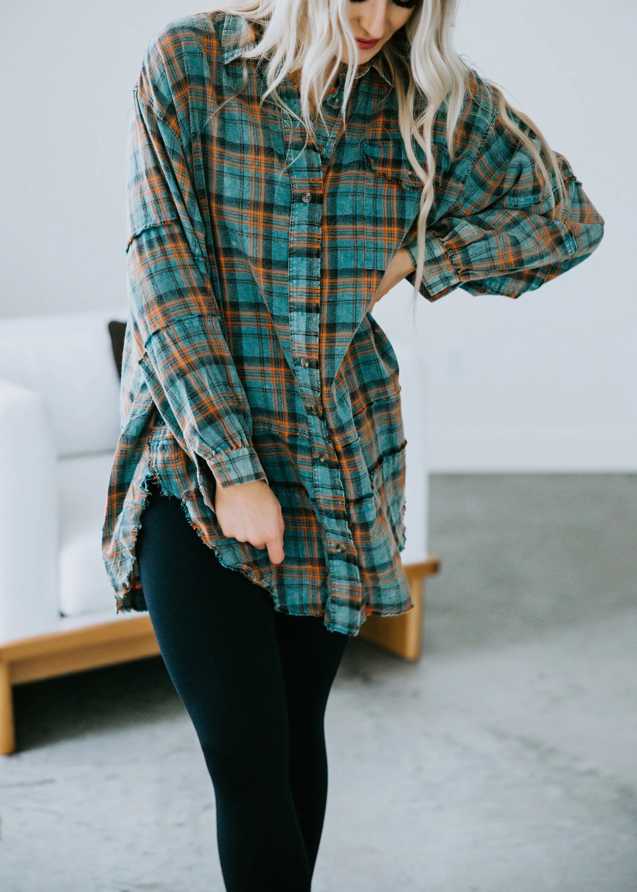 Archer Mineral Washed Plaid Shirt