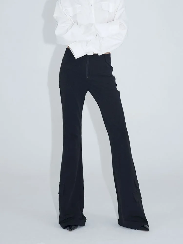 Asymmetric Pocket Flared Pants【s0000007352】