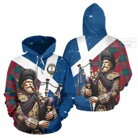 Auchinleck (Affleck) Tartan Hoodie with Family Crest Scottish Bagpiper Vibes