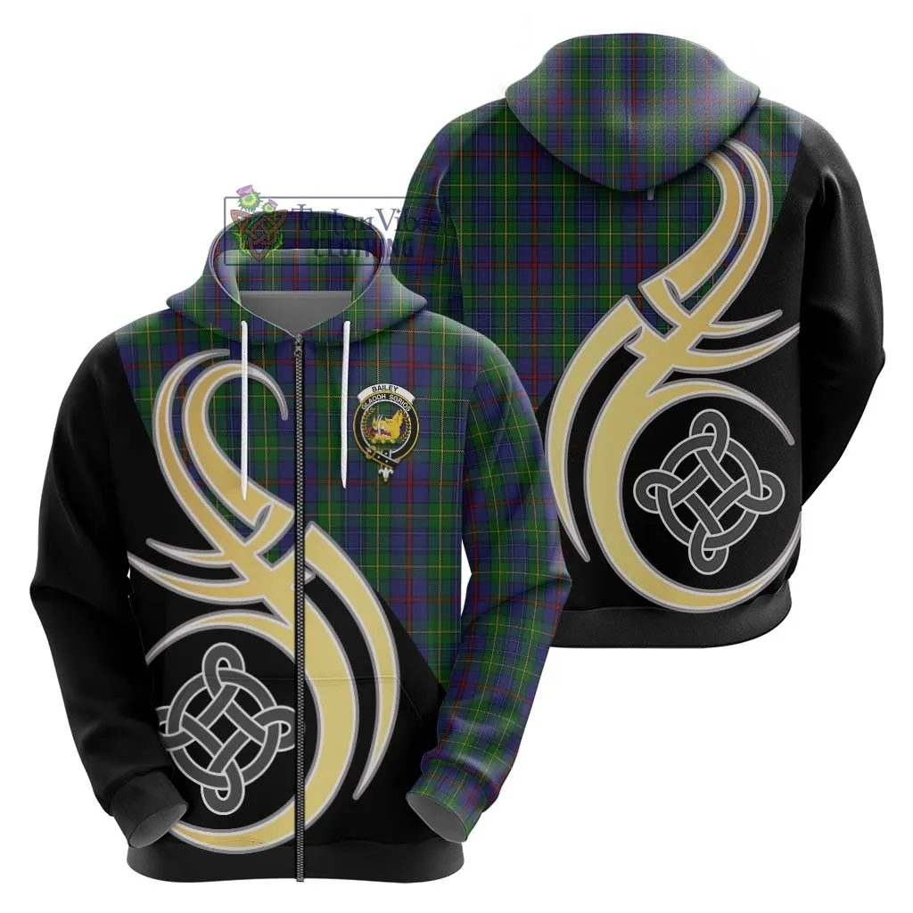 Bailey Tartan Hoodie with Family Crest and Celtic Symbol Style