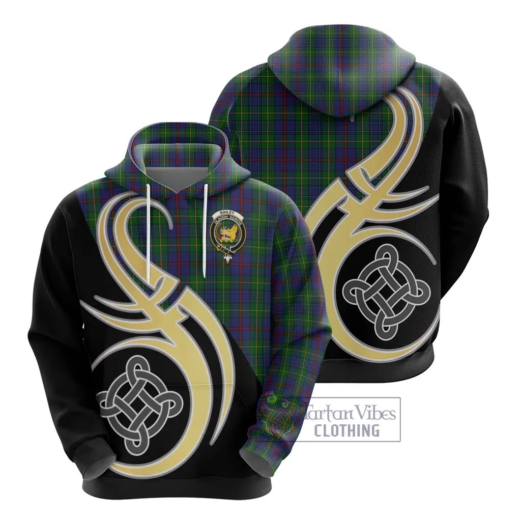 Bailey Tartan Hoodie with Family Crest and Celtic Symbol Style