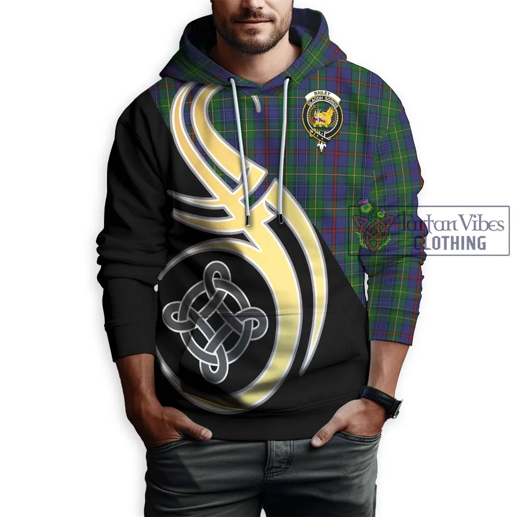 Bailey Tartan Hoodie with Family Crest and Celtic Symbol Style