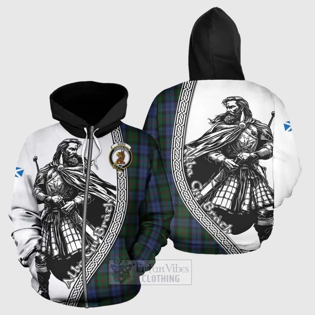 Baird Tartan Clan Crest Hoodie with Highlander Warrior Celtic Style