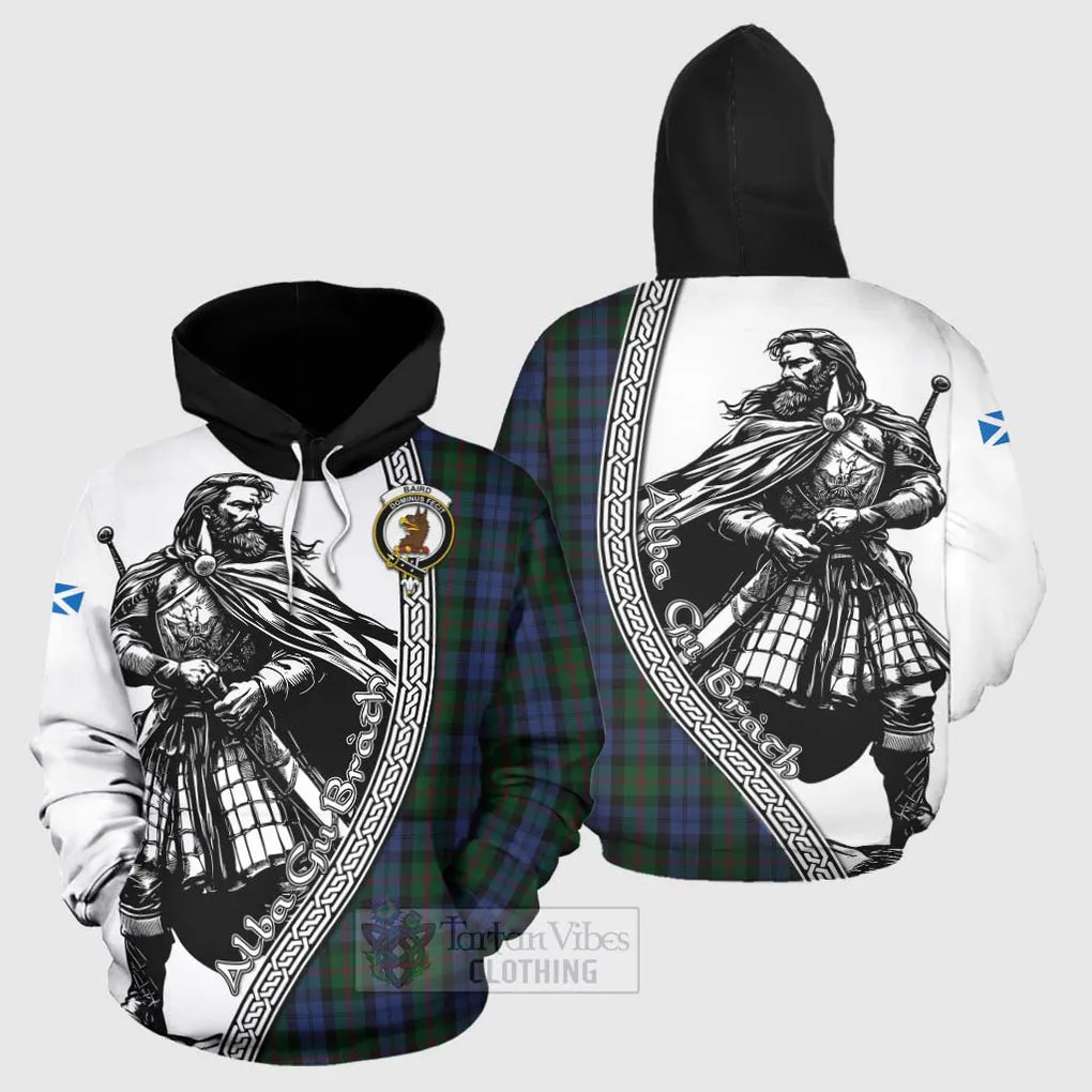 Baird Tartan Clan Crest Hoodie with Highlander Warrior Celtic Style