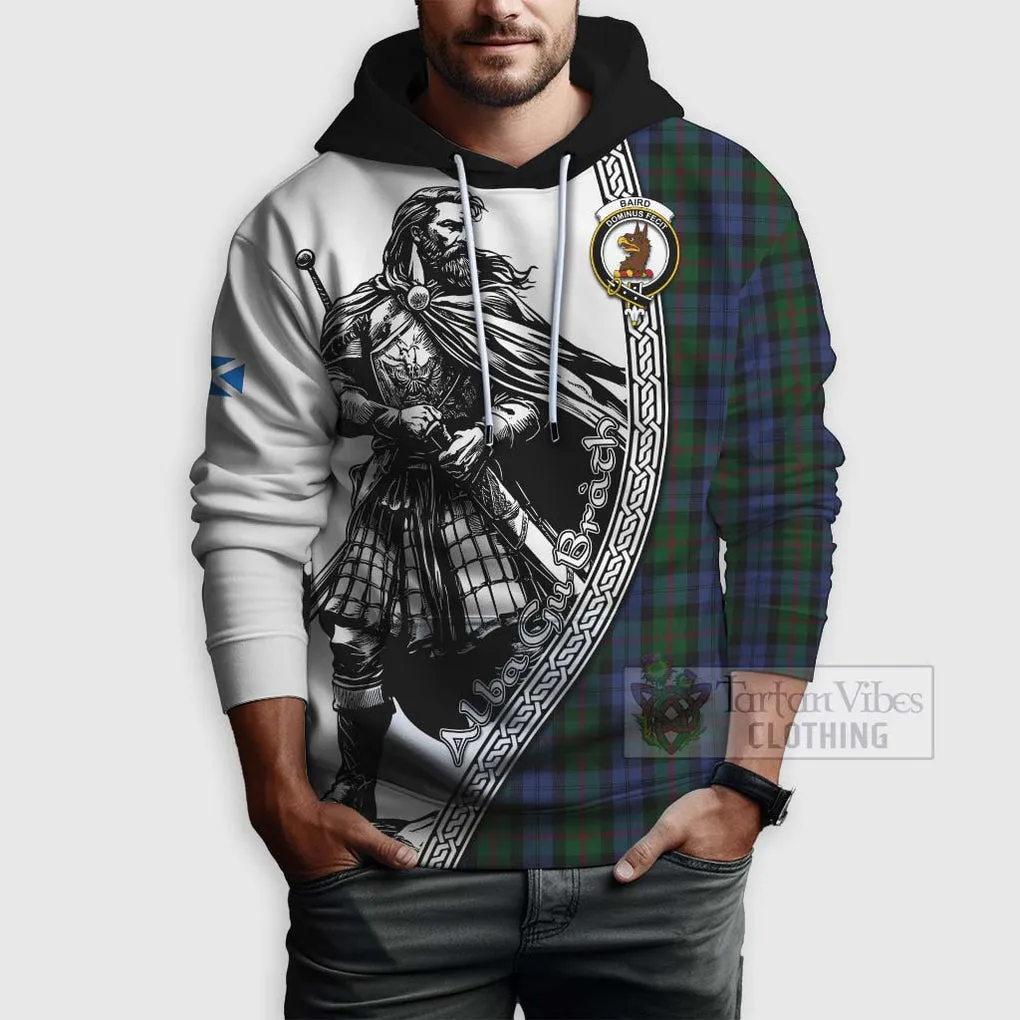 Baird Tartan Clan Crest Hoodie with Highlander Warrior Celtic Style