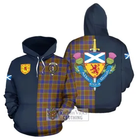 Balfour Tartan Hoodie Alba with Scottish Lion Royal Arm Half Style