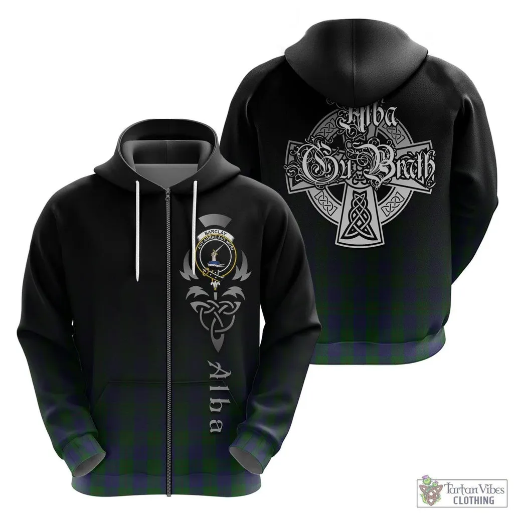 Barclay Tartan Hoodie Featuring Alba Gu Brath Family Crest Celtic Inspired