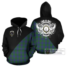 Barclay Tartan Hoodie with Family Crest and Military Logo Style