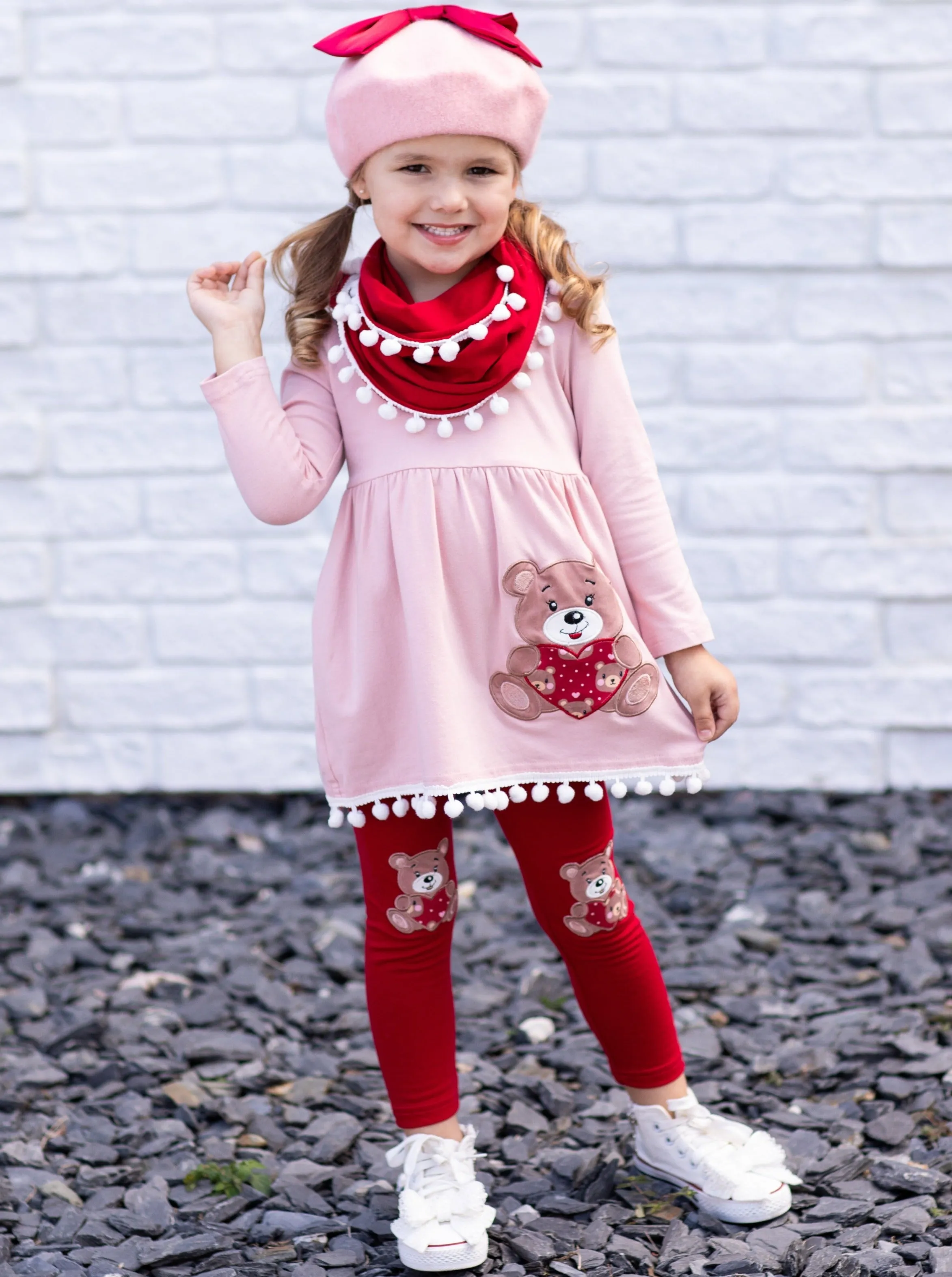 Beary Sweet Tunic, Scarf and Legging Set