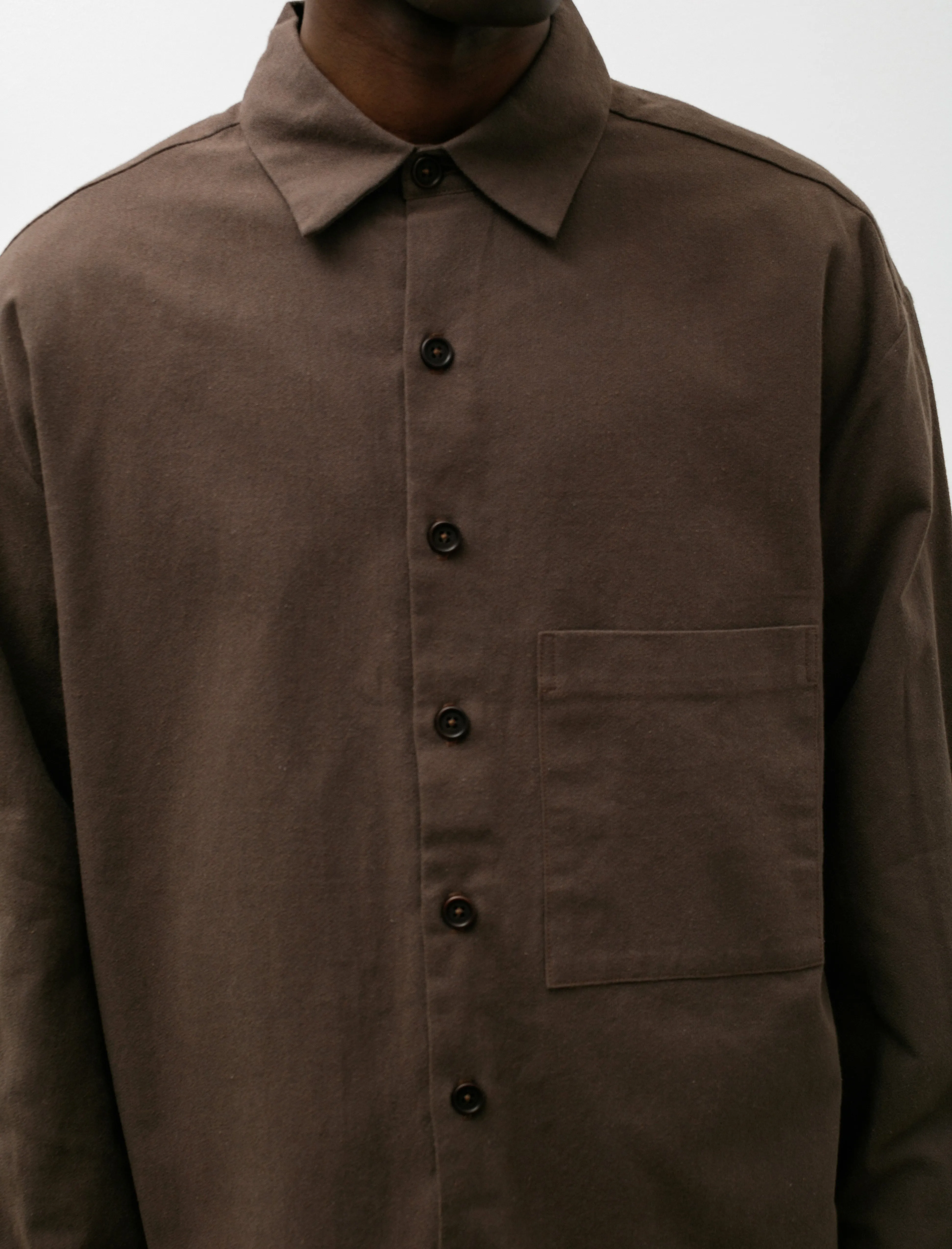 Big Shirt Two Yarn Dyed Cotton Brown