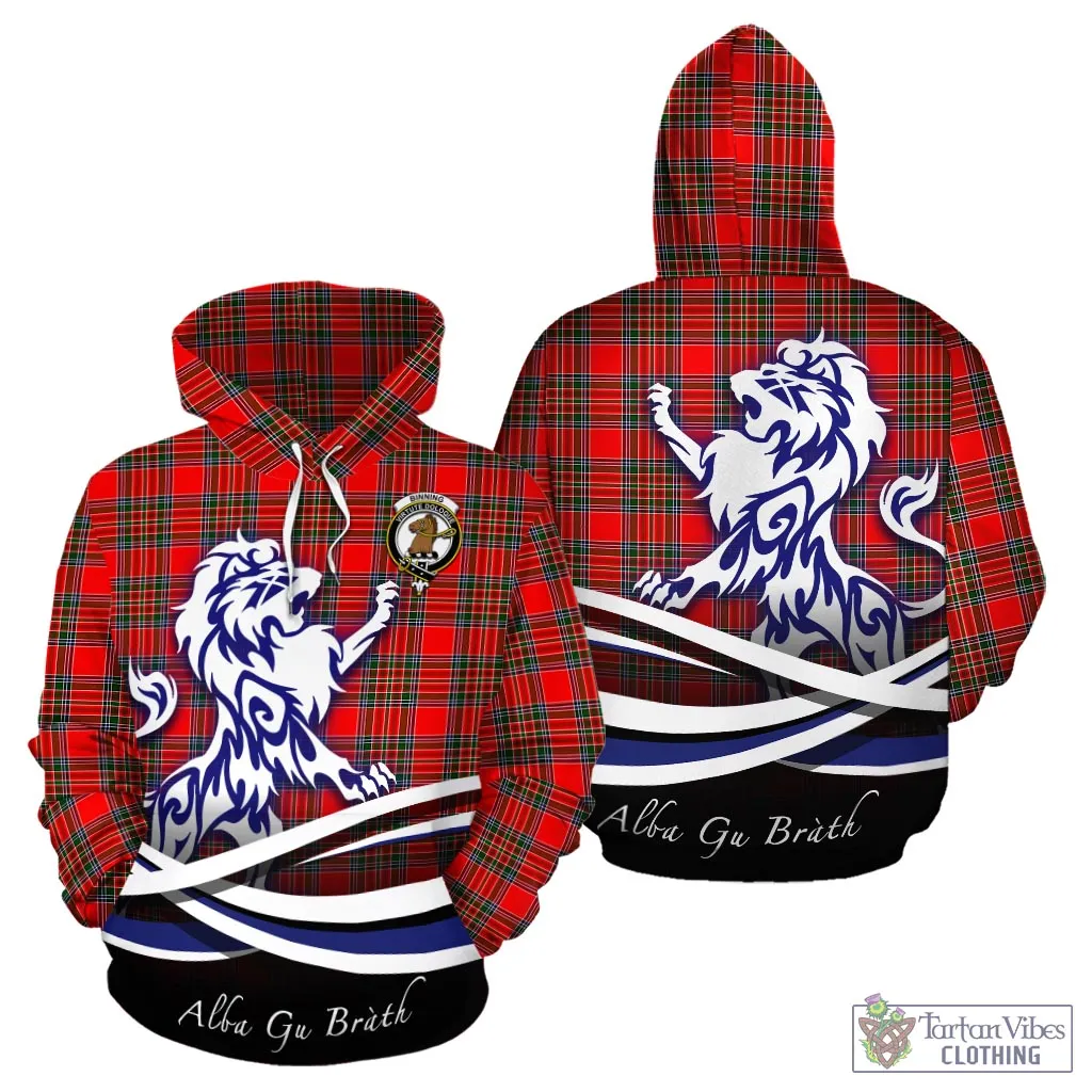 Binning Tartan Hoodie with Alba Gu Brath Regal Lion Emblem