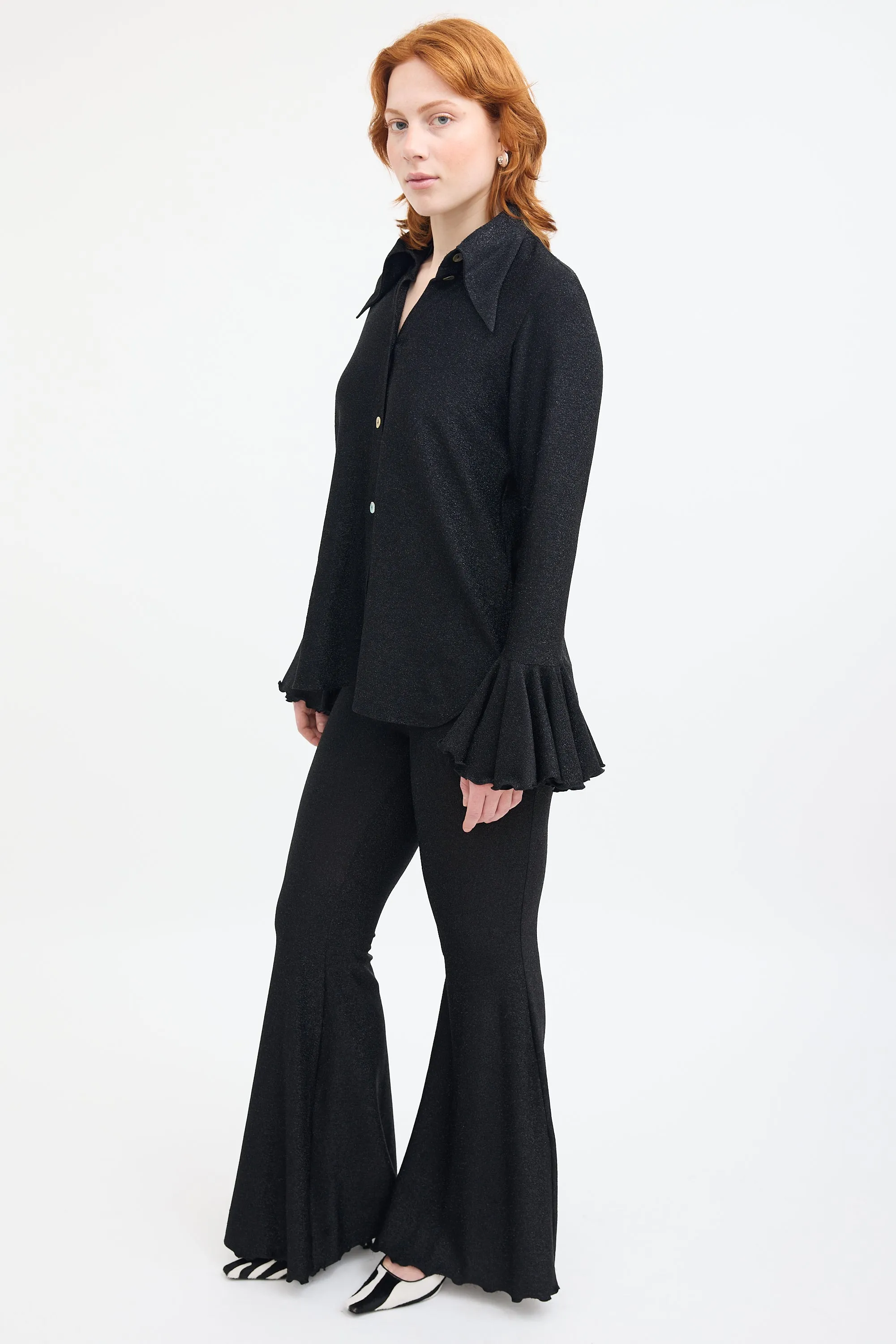 Black Cosmos Lurex Pant