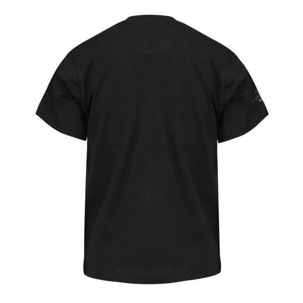 BLACK GRAPHIC SHORT SLEEVE T-SHIRT FOR BOYS