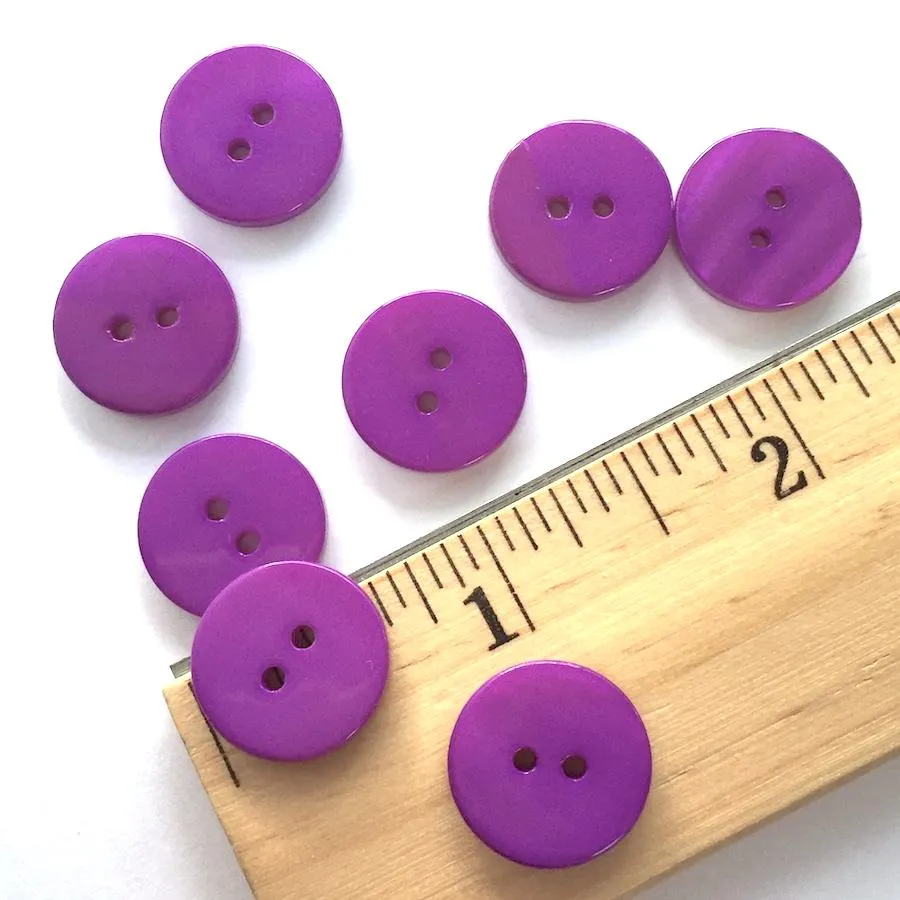 Bright Purple River Shell 5/8" 2-hole Button, Pack of 8 for $8.00  #1779