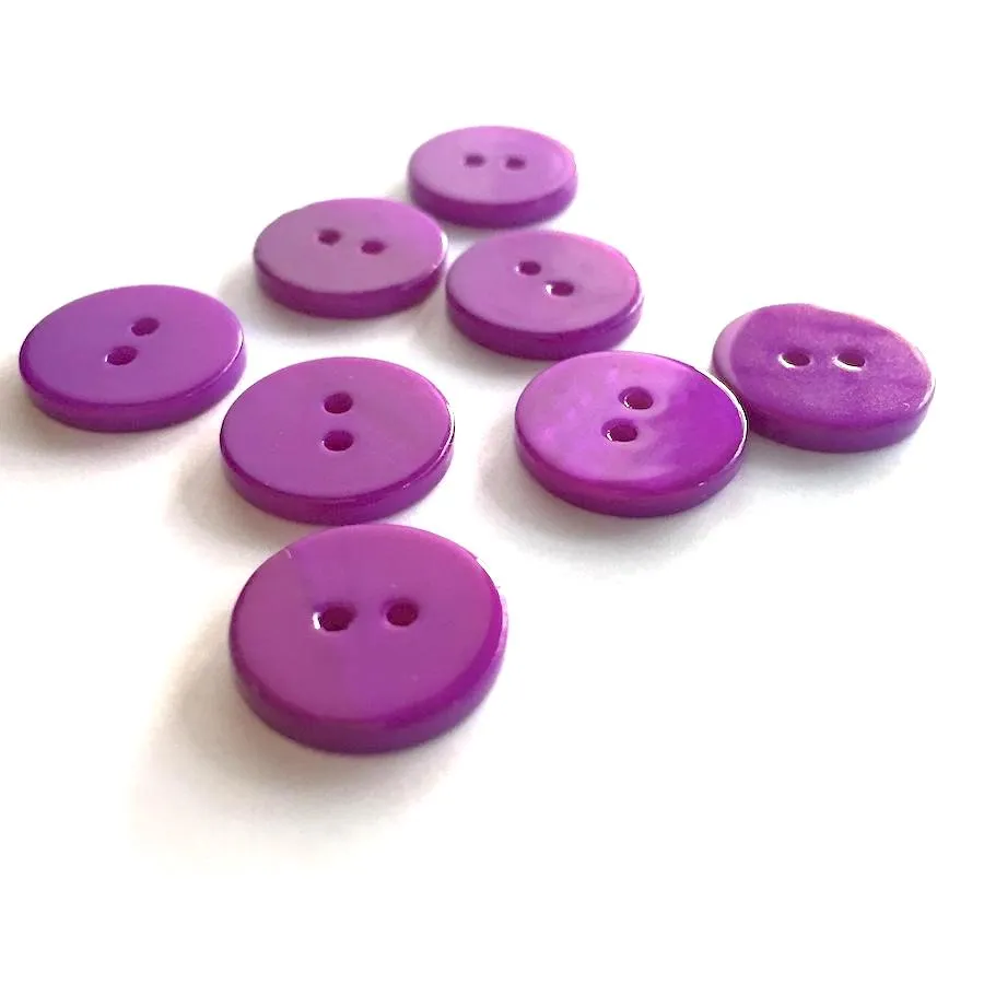 Bright Purple River Shell 5/8" 2-hole Button, Pack of 8 for $8.00  #1779