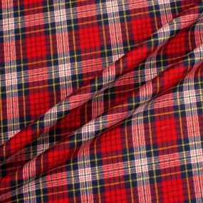 Bright Red & Blue Checkered Tartan Pure Wool