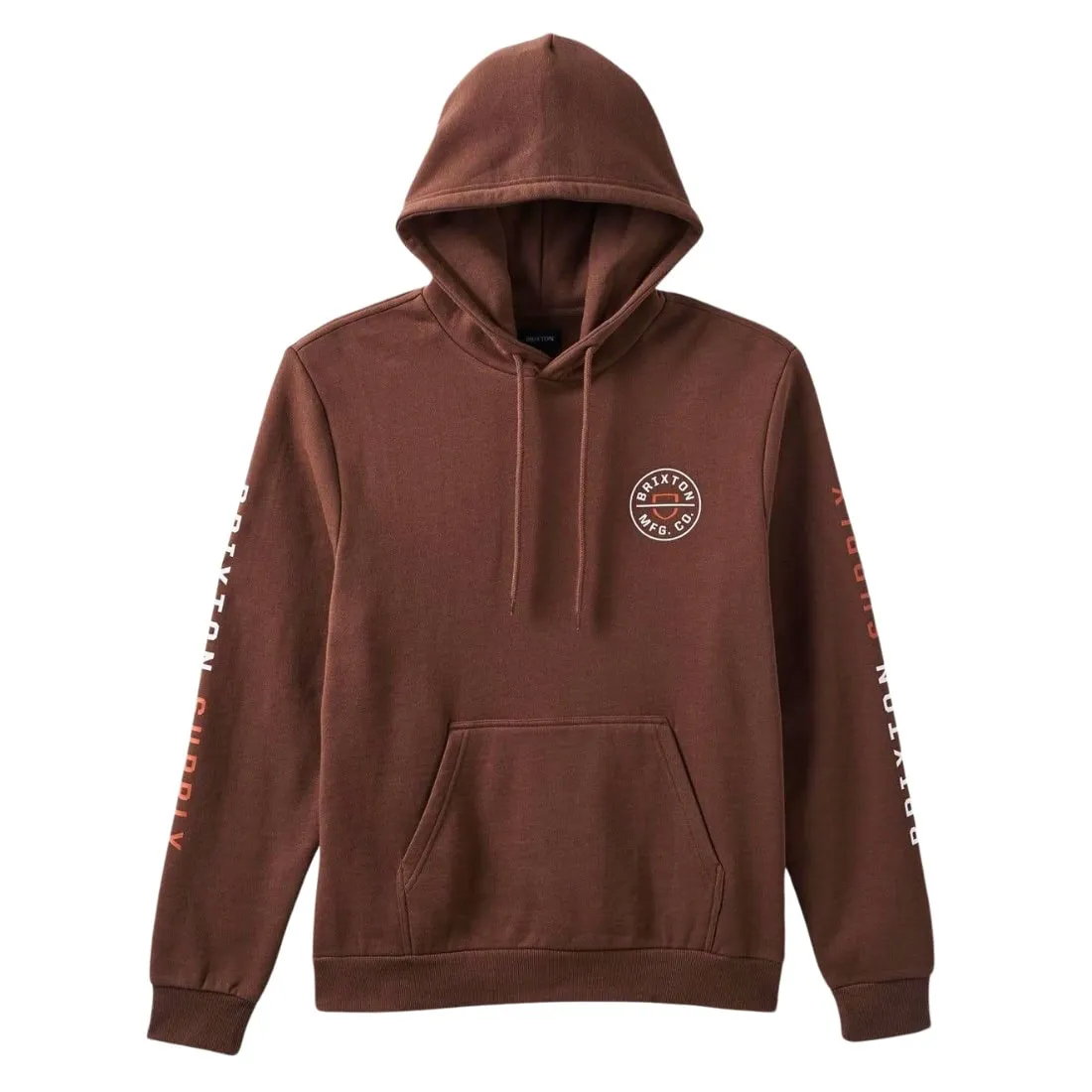 Brixton Crest Hood - Pinecone Brown/Rust Orange/White