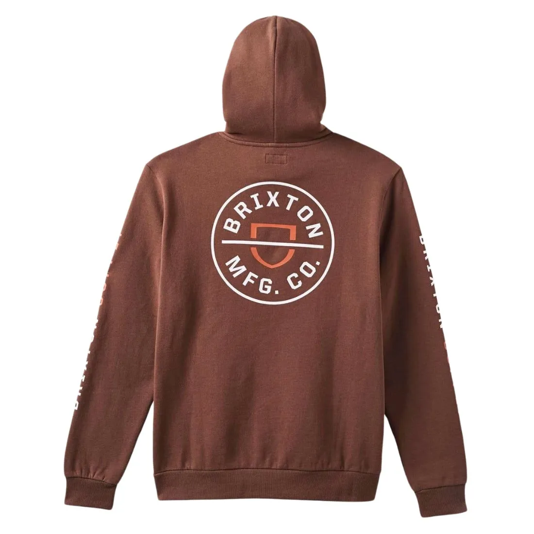 Brixton Crest Hood - Pinecone Brown/Rust Orange/White