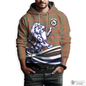 Bruce Ancient Tartan Hoodie with Alba Gu Brath Regal Lion Emblem