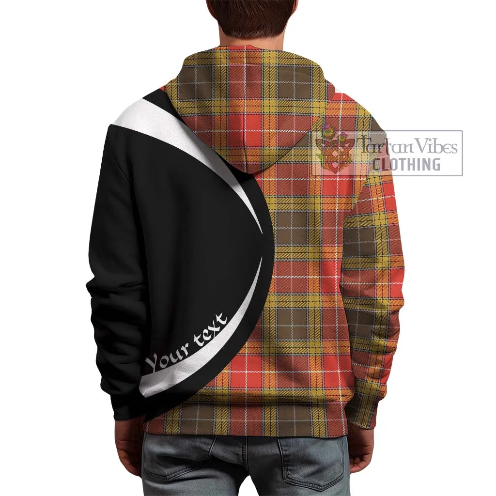 Buchanan Old Set Weathered Tartan Hoodie with Family Crest Circle Style