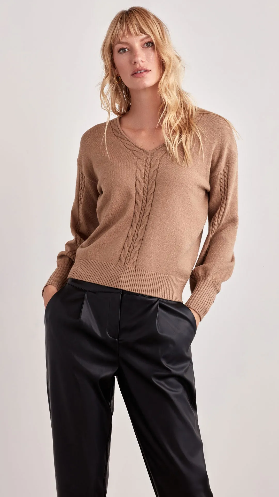 CABLE-KNIT SWEATER