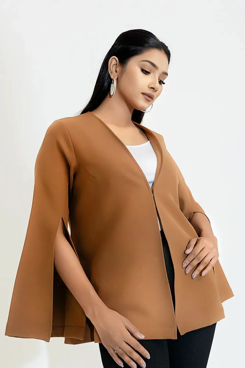 Cape Sleeve Semi-Formal Coat