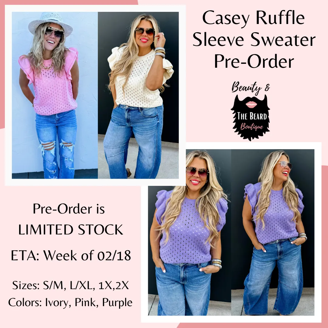 Casey Ruffle Sleeve Sweater Pre-Order