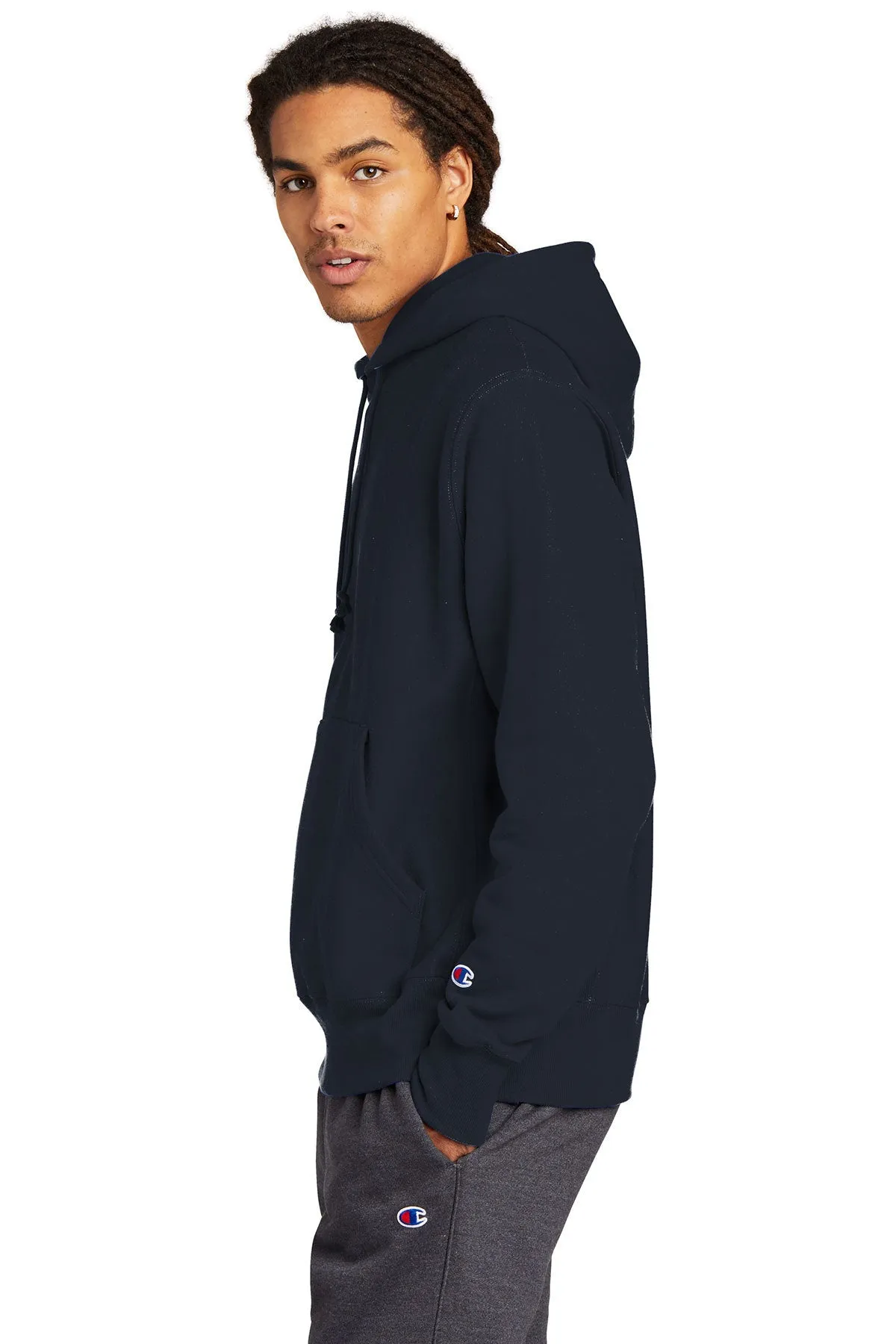 Champion Reverse Weave Hooded Sweatshirt, Navy