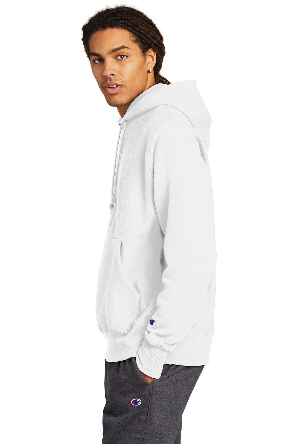 Champion Reverse Weave Hooded Sweatshirt, White