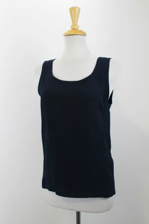 Chanel Navy Blue Silk Tank Top